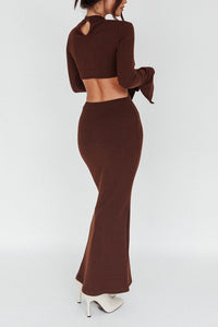 Blake Long Sleeves with flared Cuffs Knit Maxi Dress